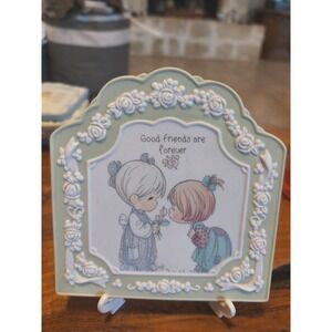 1994 Precious Moments Plaque Green "Good Friends Are Forever"